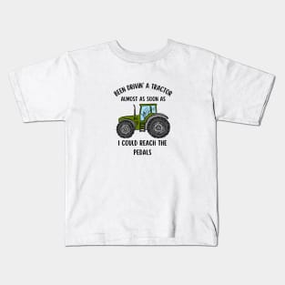 Tractor Farmer Trucking Farming Agriculture Vintage Kids T-Shirt